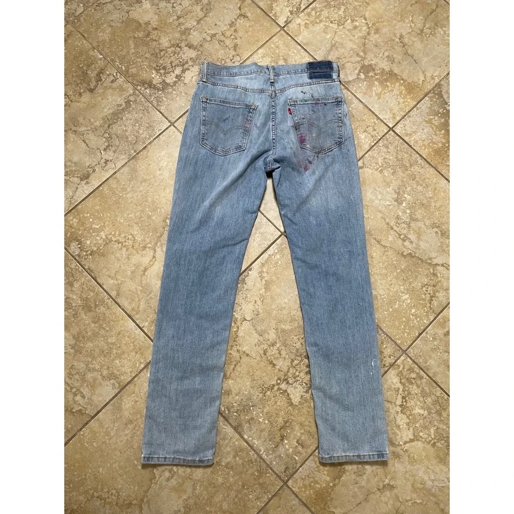 Naes Garden Levi's Jeans W32 L34‎ Custom Painted Cartoon Heart Denim Unique Art